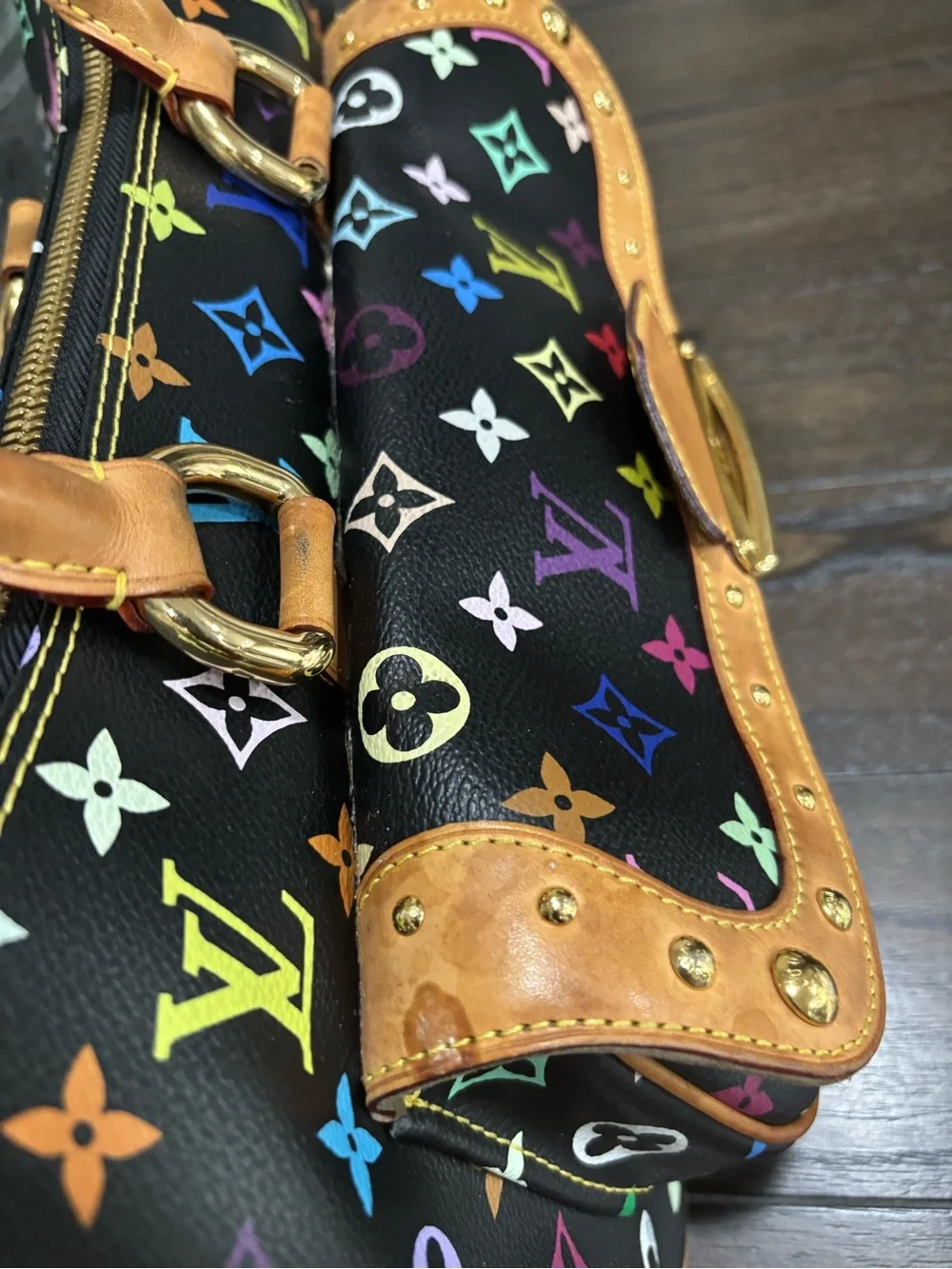 Louis Vuitton Black Murakami Rita Multicolor Monogram Shoulder bag